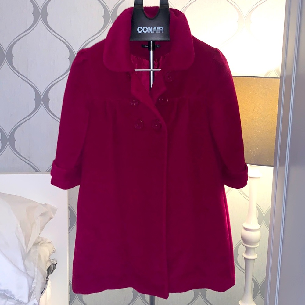Fushia Thigh length coat